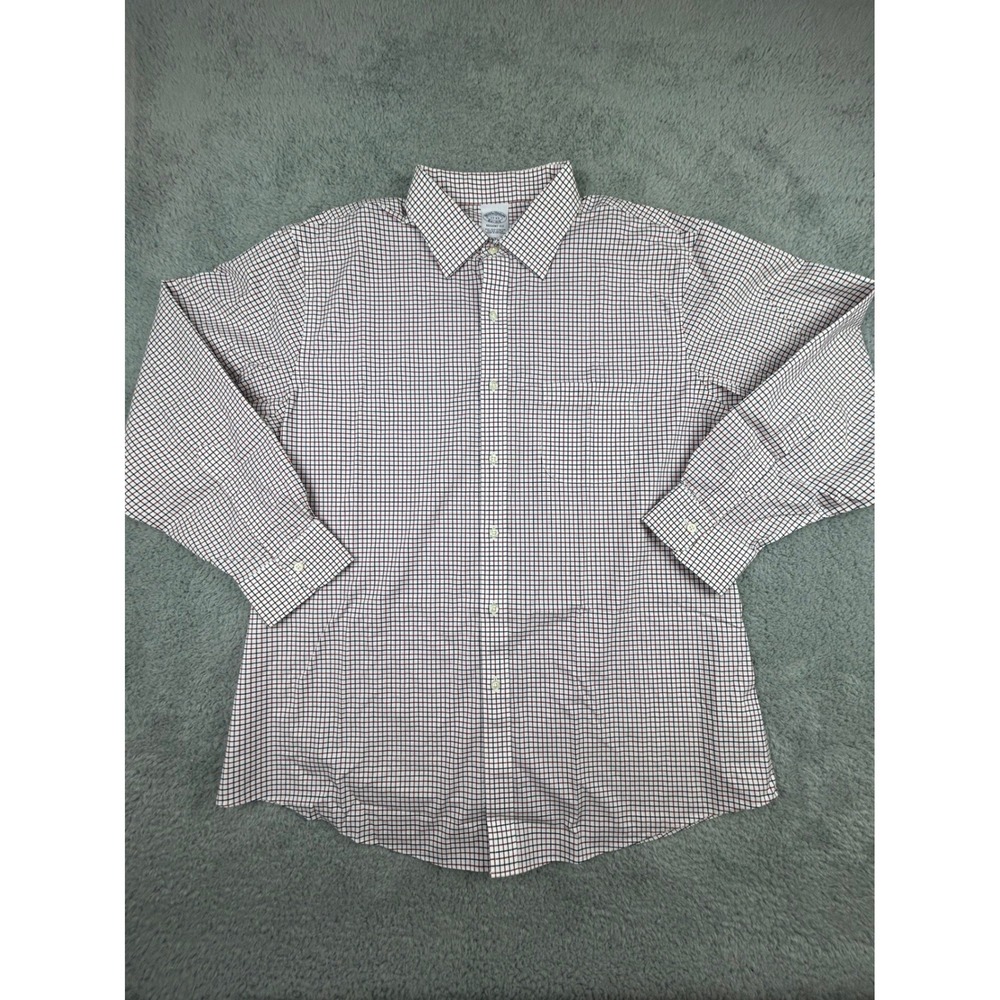 Brooks Brothers Regent Fit Shirt Mens 17-33 Non-Iron Stretch Supima Cotton Check